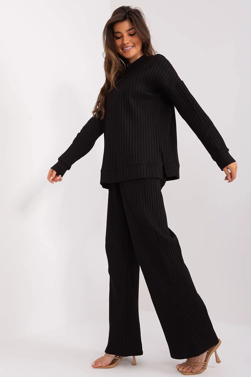 Women's stylish ribbed fabric SET