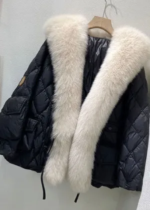 Women's warm down jacket with duck down lining