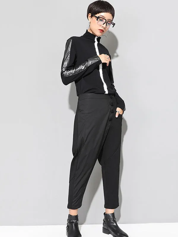 xakxx Leisure Fashion Irregularity Solid Color Harem Pants