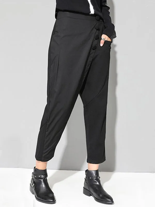 xakxx Leisure Fashion Irregularity Solid Color Harem Pants