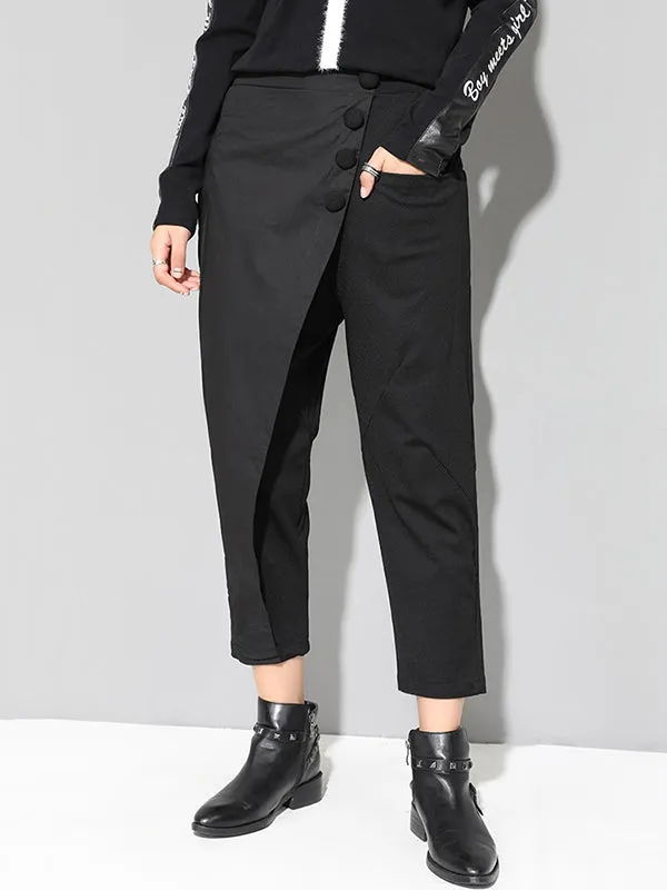 xakxx Leisure Fashion Irregularity Solid Color Harem Pants