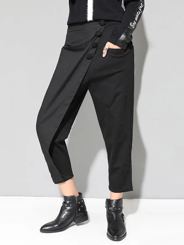 xakxx Leisure Fashion Irregularity Solid Color Harem Pants