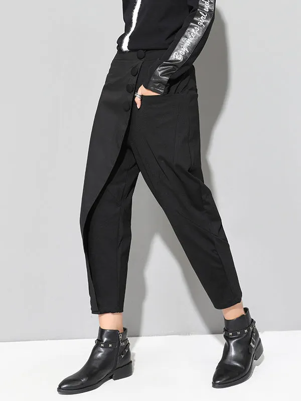 xakxx Leisure Fashion Irregularity Solid Color Harem Pants