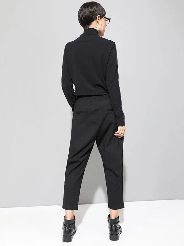 xakxx Leisure Fashion Irregularity Solid Color Harem Pants