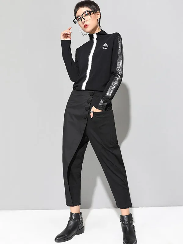 xakxx Leisure Fashion Irregularity Solid Color Harem Pants